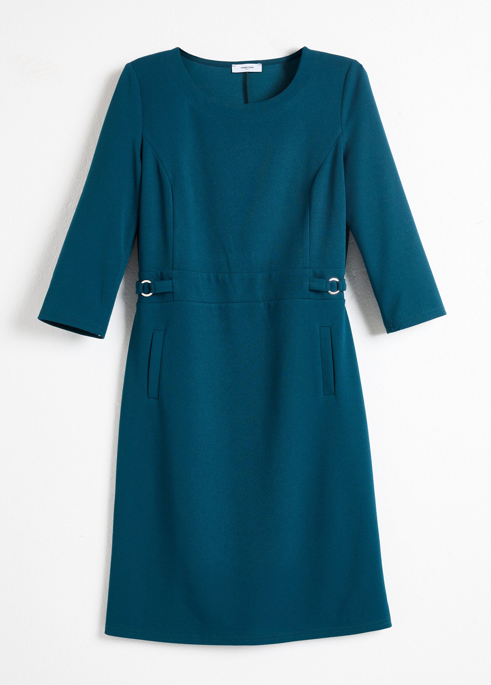 Abito_dritto_con_maniche_a_3/4_in_morbida_maglia_Canard_AP1_slim