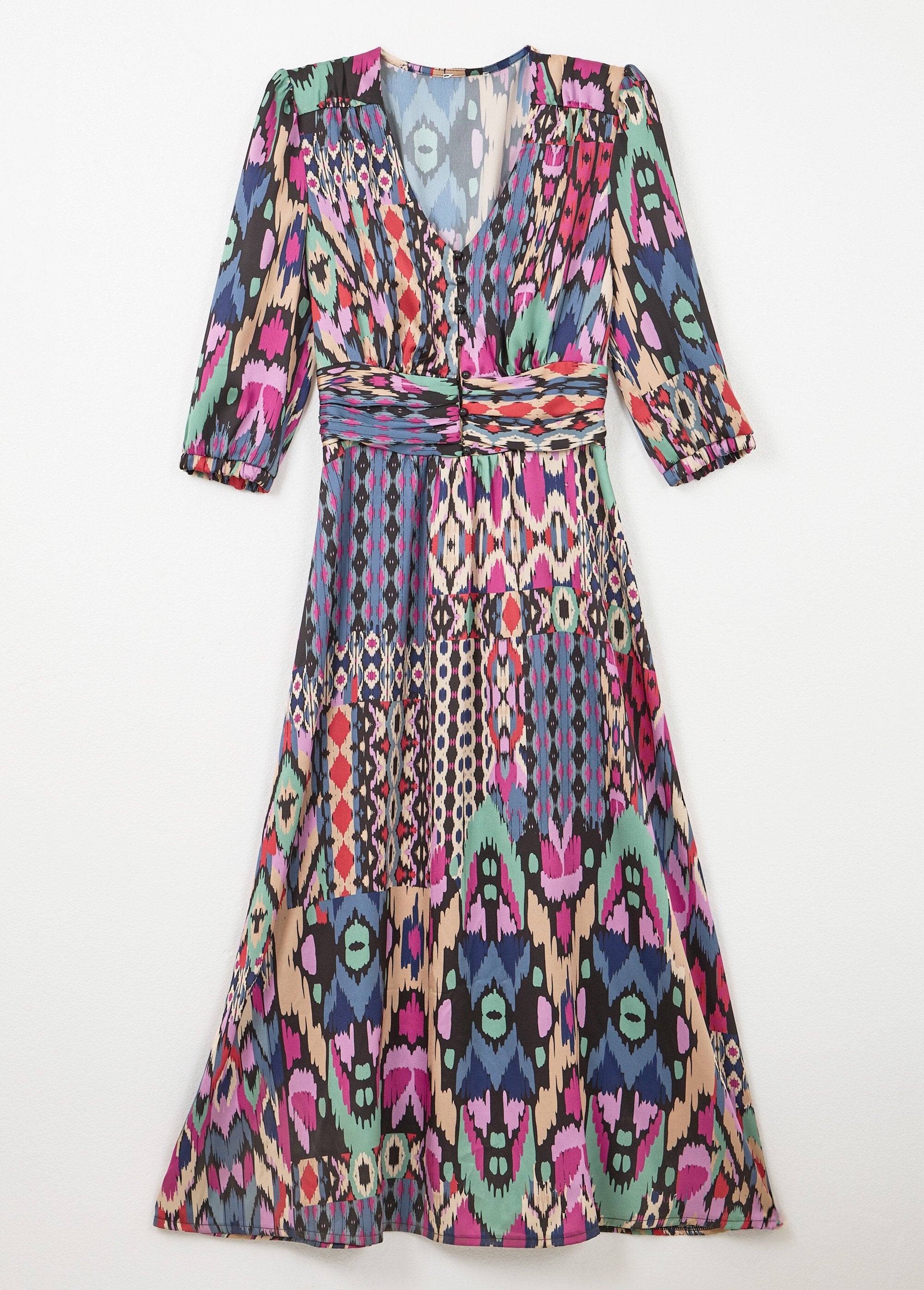 Maxi_abito_in_raso_con_stampa_etnica_a_manica_3/4_Multicolore_AP1_slim