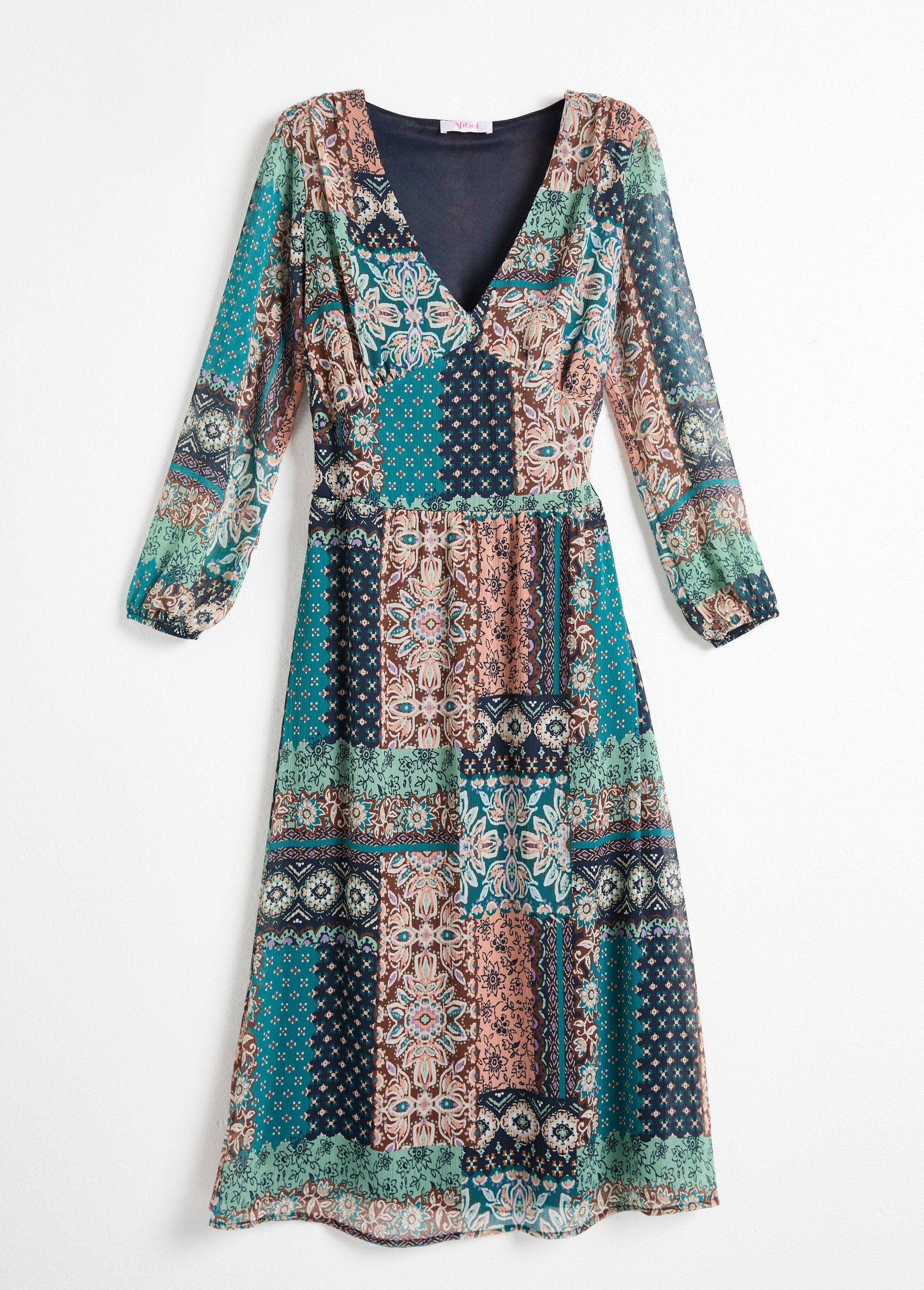 Abito_lungo_in_crepe_voile_con_stampa_patchwork_Vert_et_ecru_AP1_slim