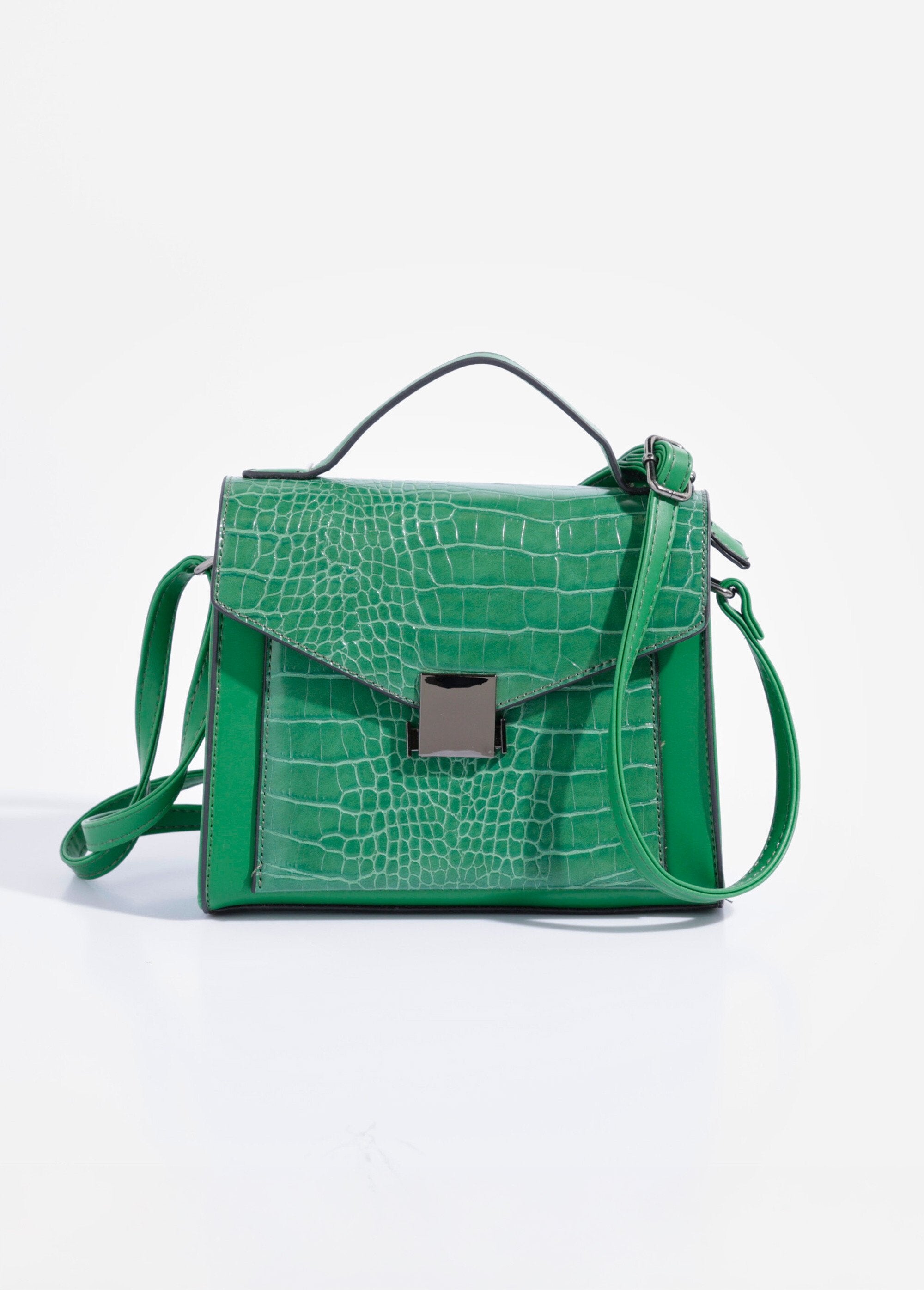 Borsa_a_mano_in_look_rettile,_manico_corto_Vert_FA1_slim