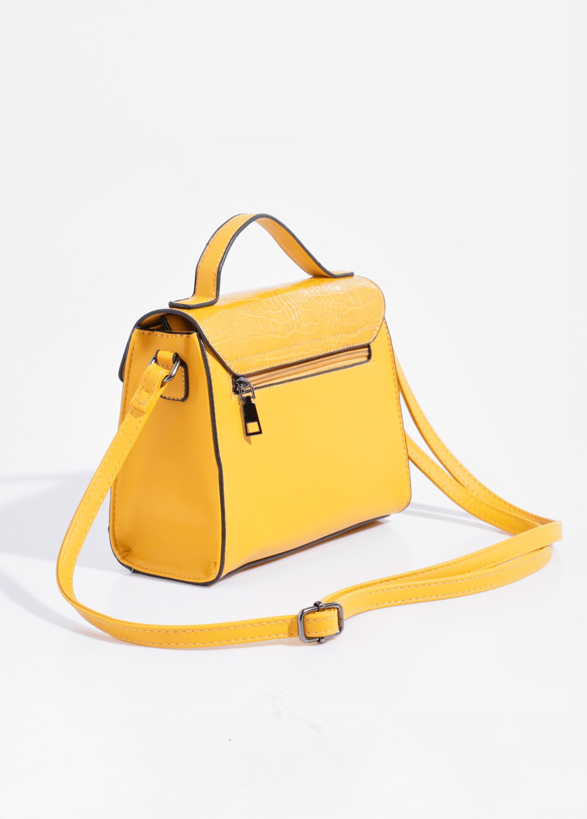 Borsa_a_mano_in_look_rettile,_manico_corto_Jaune_DO1_slim