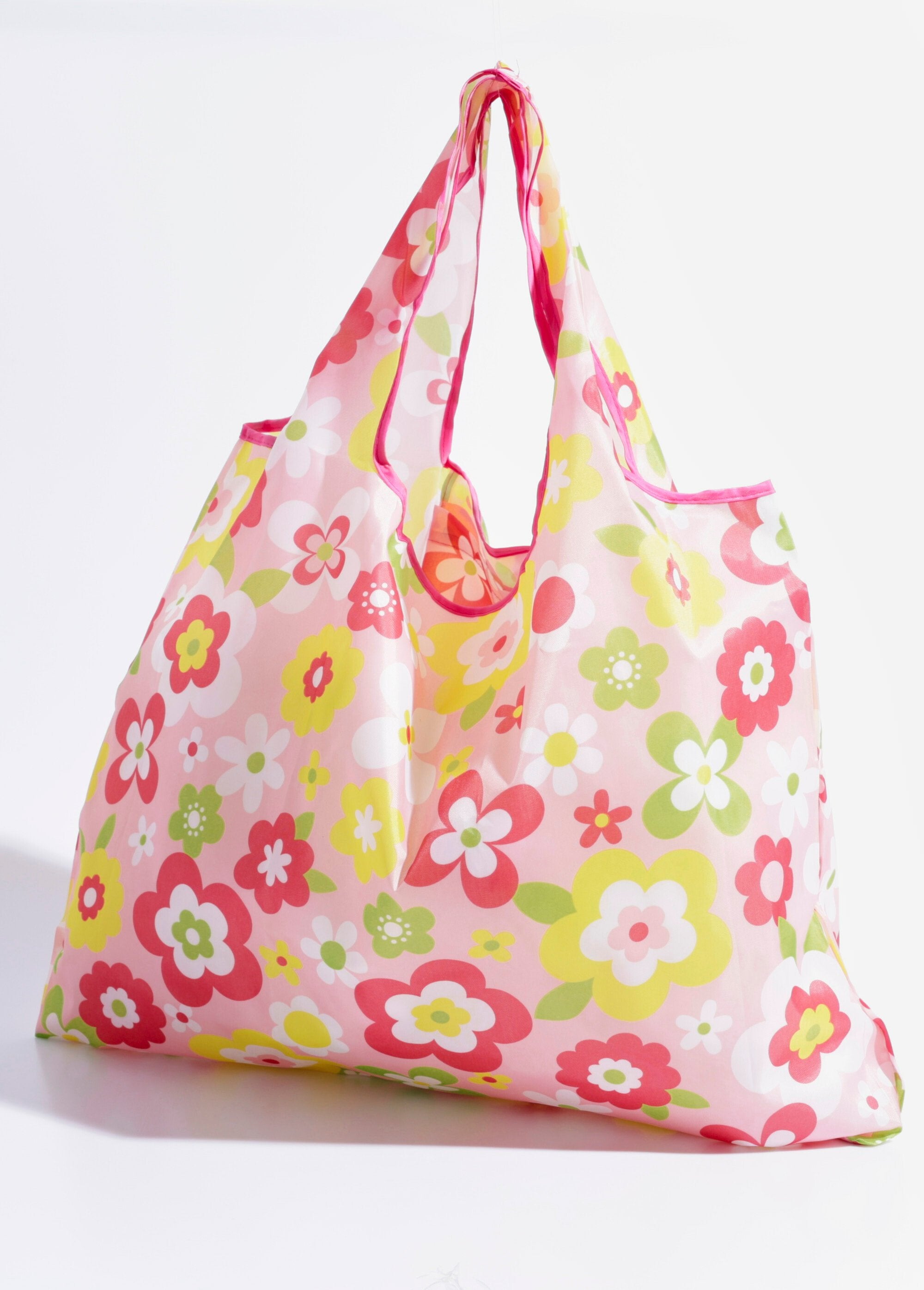 Borsa_della_spesa_pieghevole_e_resistente,_anni_'60_Rose_multicolore_FA1_slim