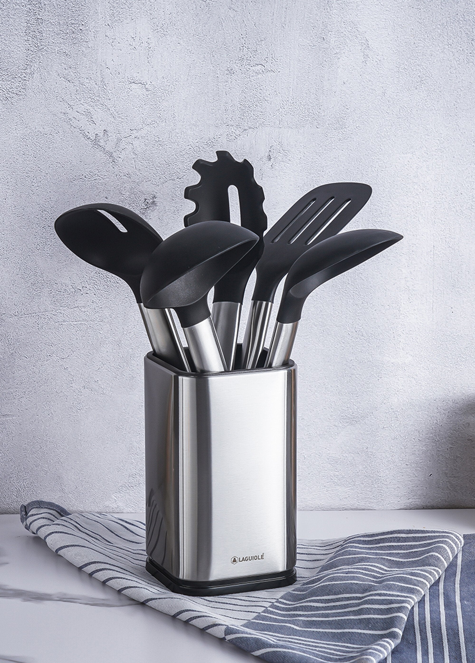 Set_di_5_utensili_da_cucina_-_"Harmonie_Argento_e_nero_FA2_slim