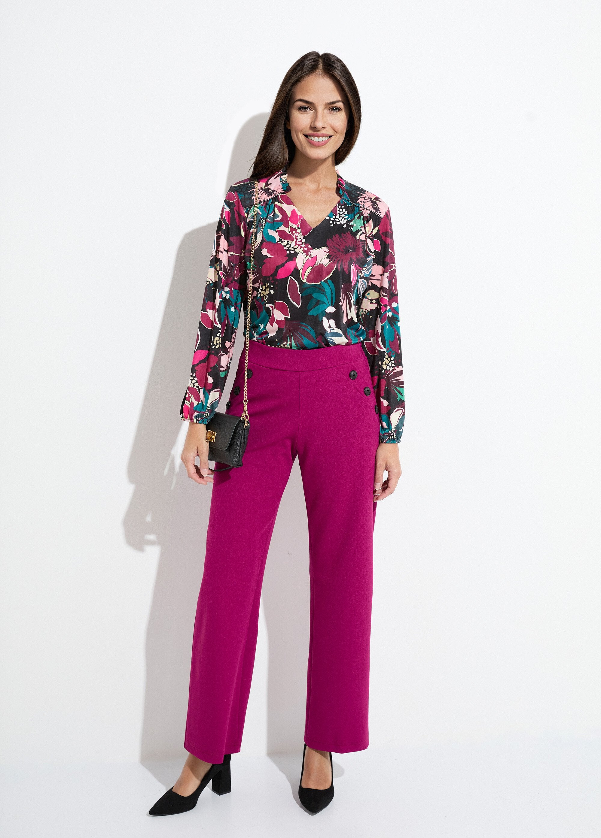 Maglietta_con_collo_alto_e_stampa_floreale_Imprime_fuchsia_SF1_slim