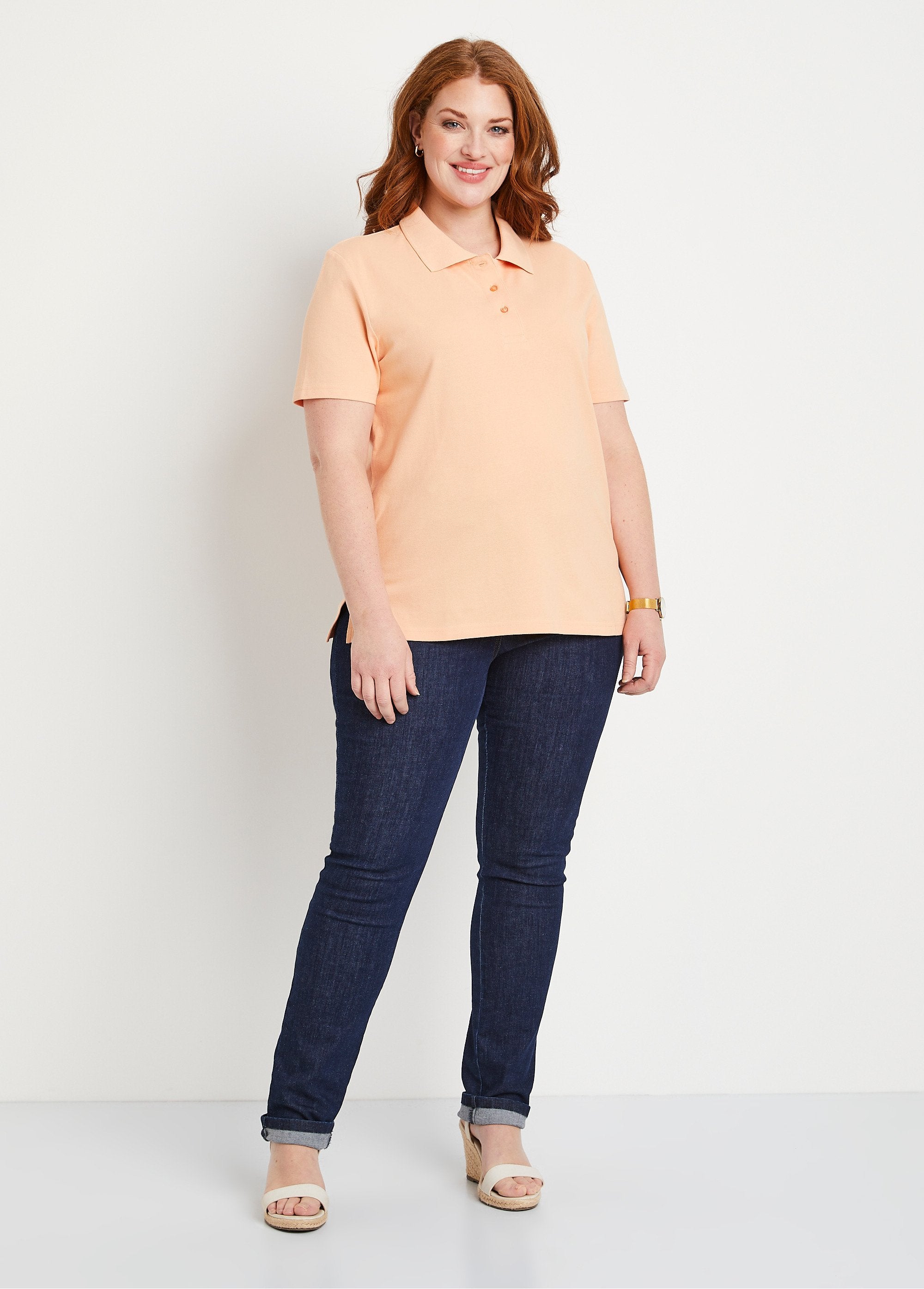 T-shirt_con_collo_a_polo_in_cotone_lavorato_a_maglia_Melone_SF1_curvy