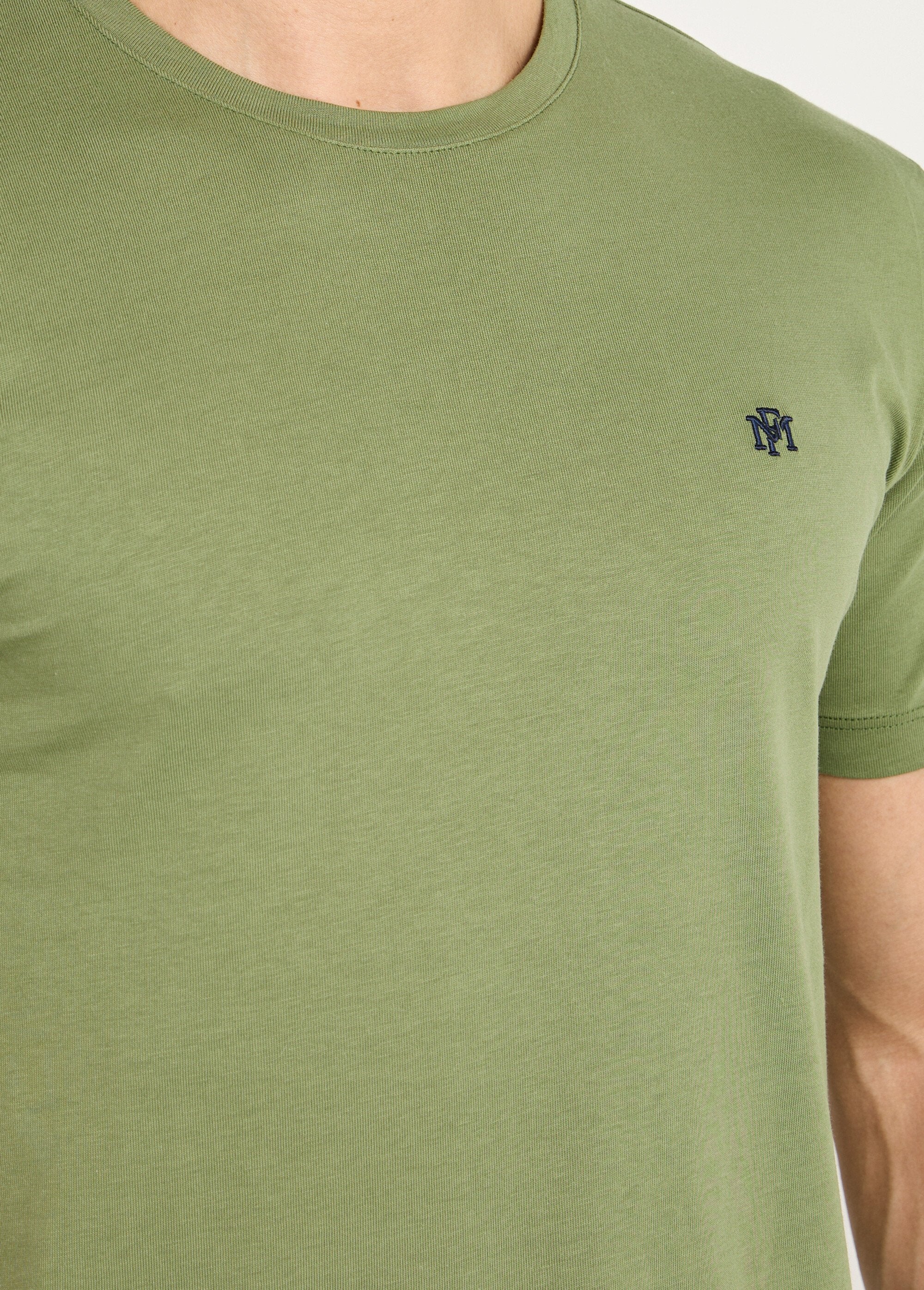 T-shirt_girocollo_ricamata_a_maniche_corte_Kaki_DE1_slim