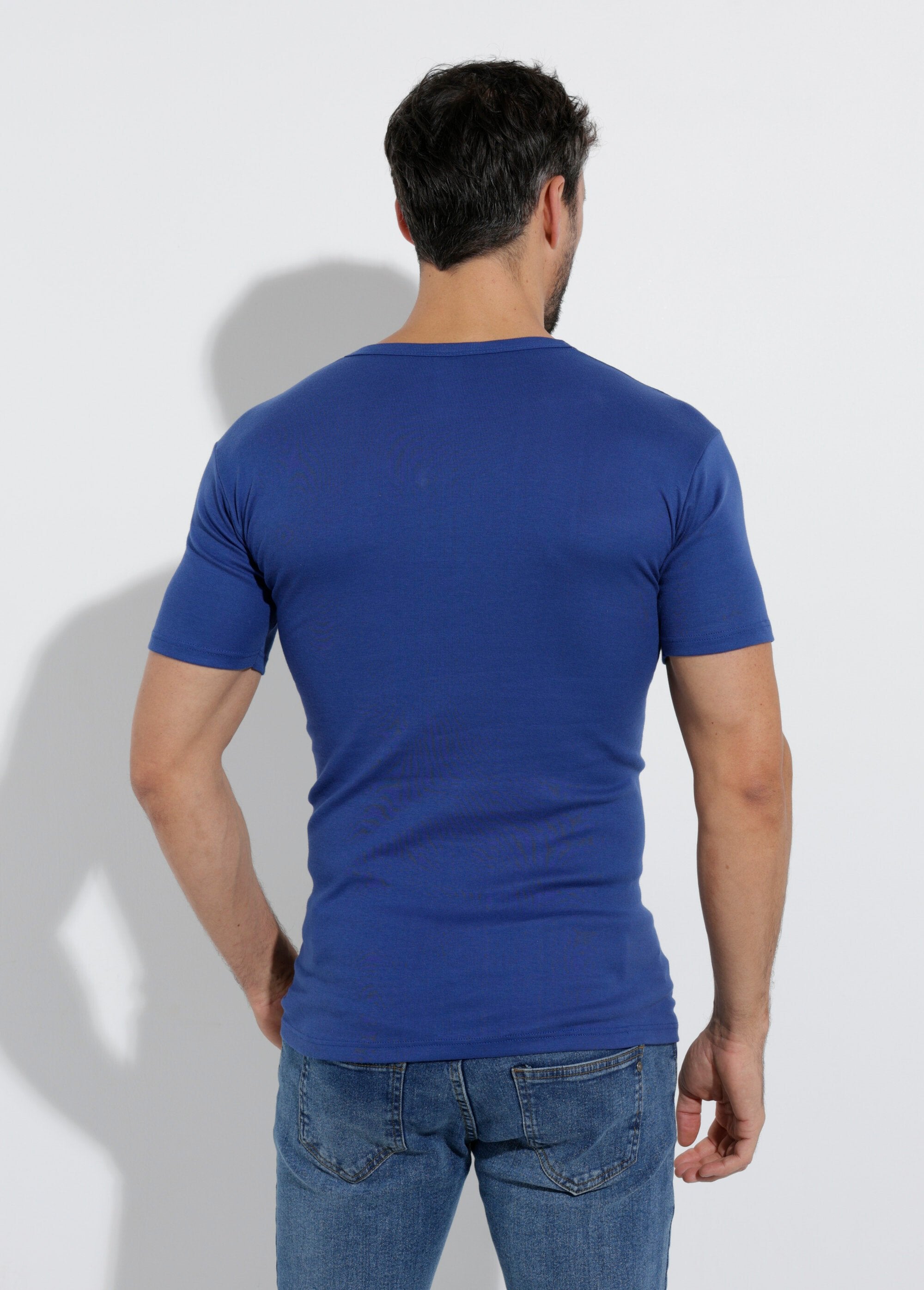 T-shirt_in_cotone_con_scollo_a_V_-_confezione_da_2_Indigo_lot3_DO1_slim
