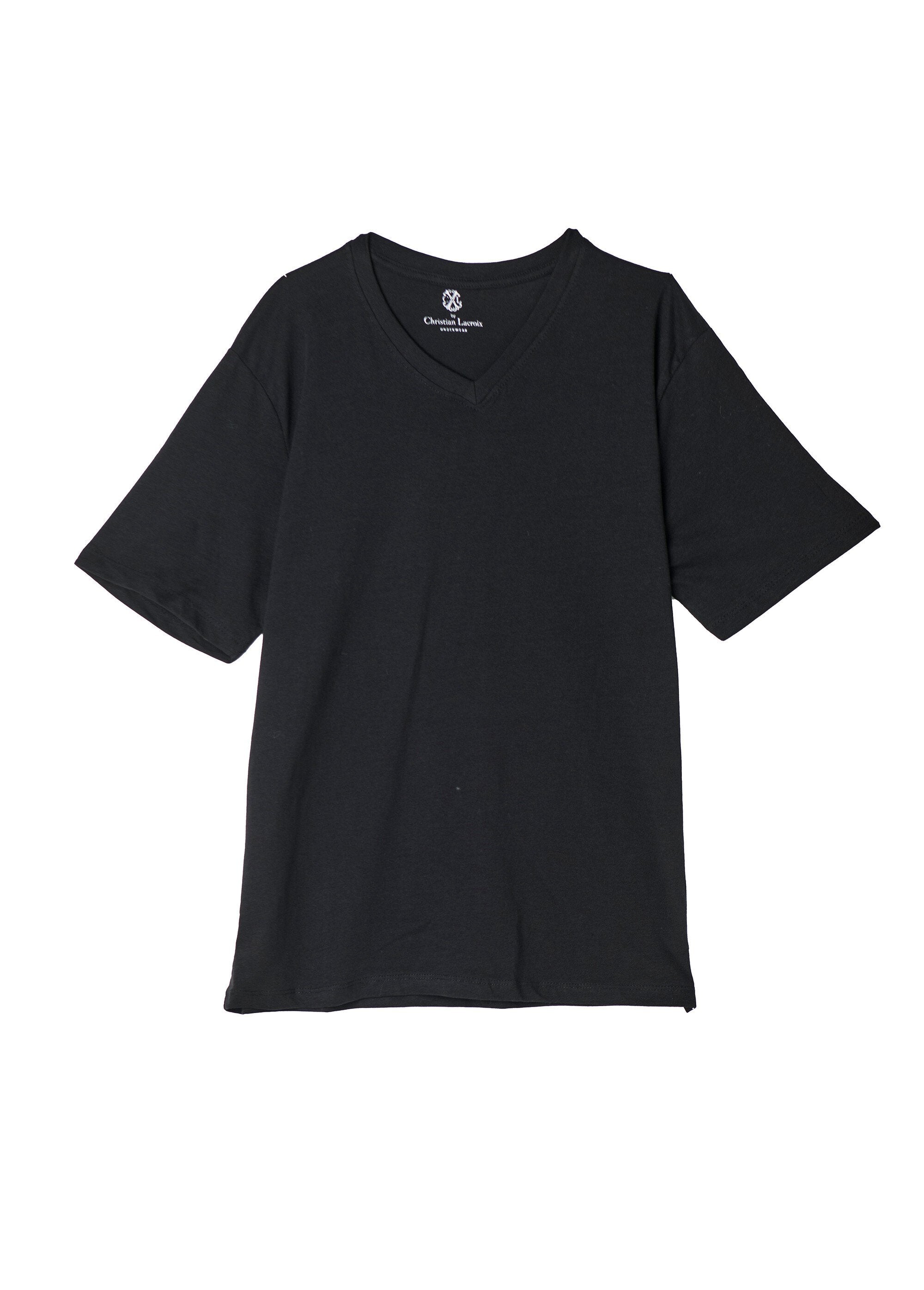 T-shirt_in_cotone_con_scollo_a_V_Noir_FA1_slim