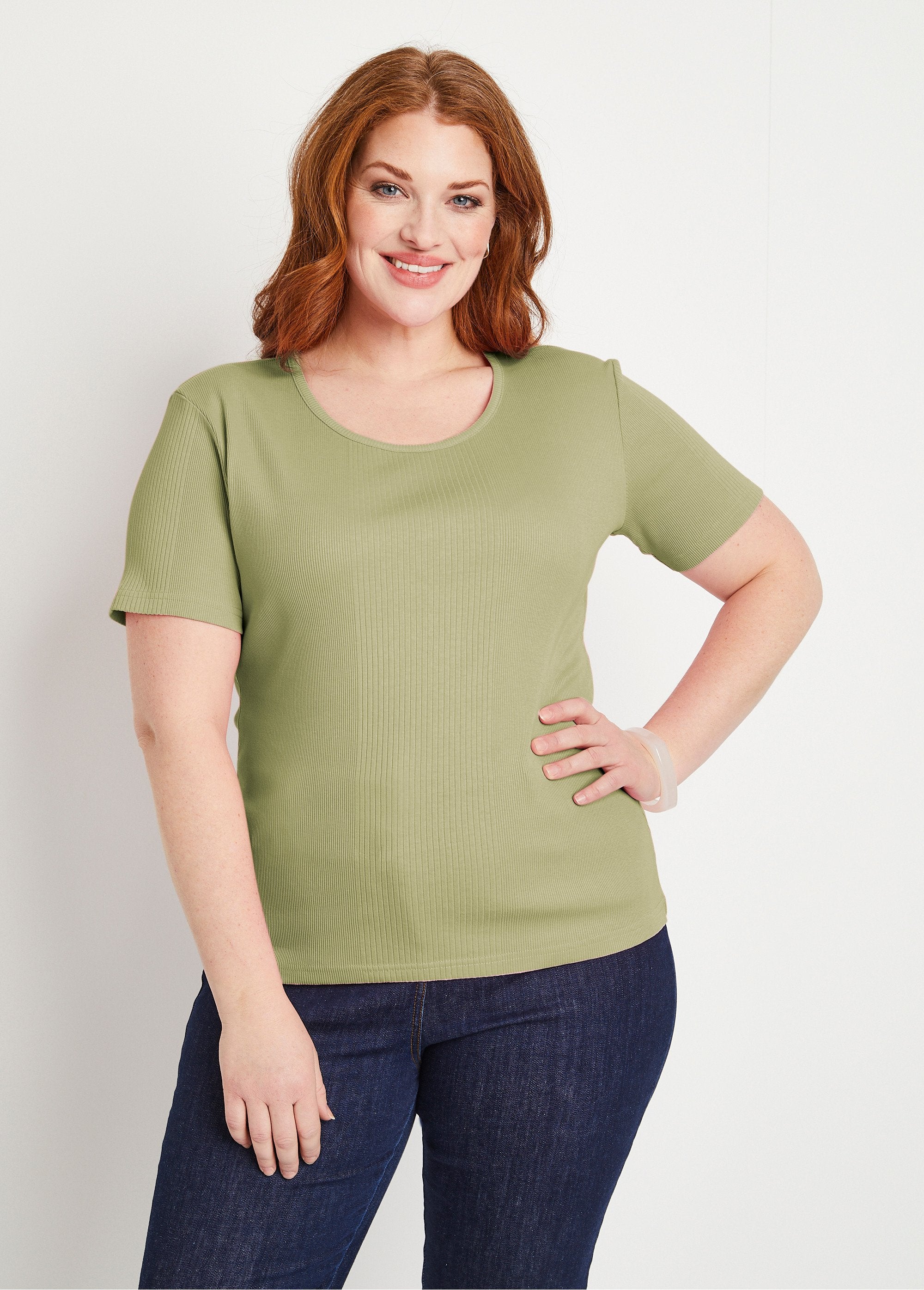 T-shirt_girocollo_in_maglia_a_coste_Cachi_FA1_curvy