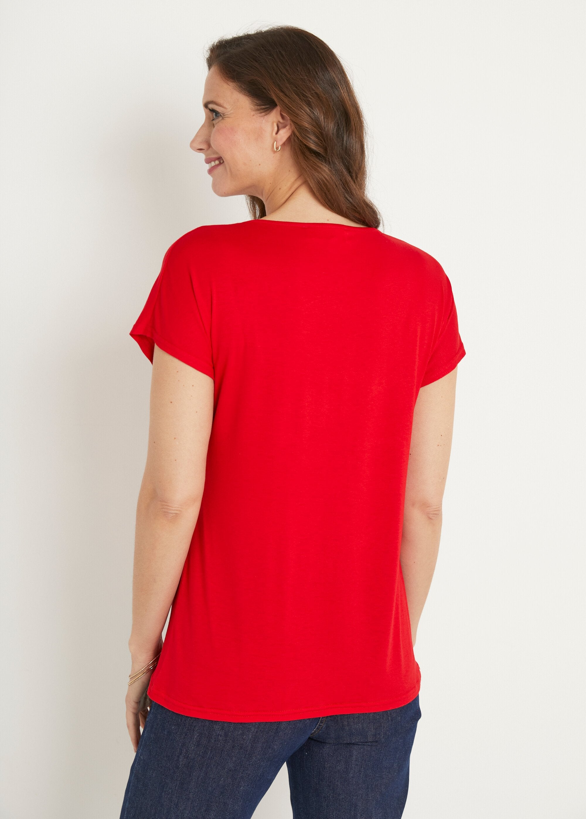 T-shirt_corta_in_pizzo_elasticizzato_Rouge_DO1_slim