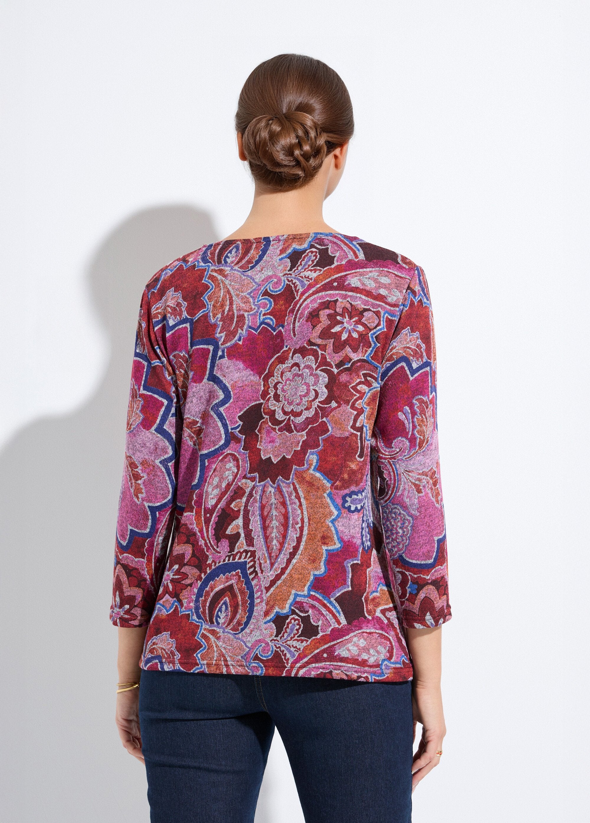 T-shirt_a_maniche_corte_a_3/4_con_stampa_paisley_Imprime_rose_DO1_slim