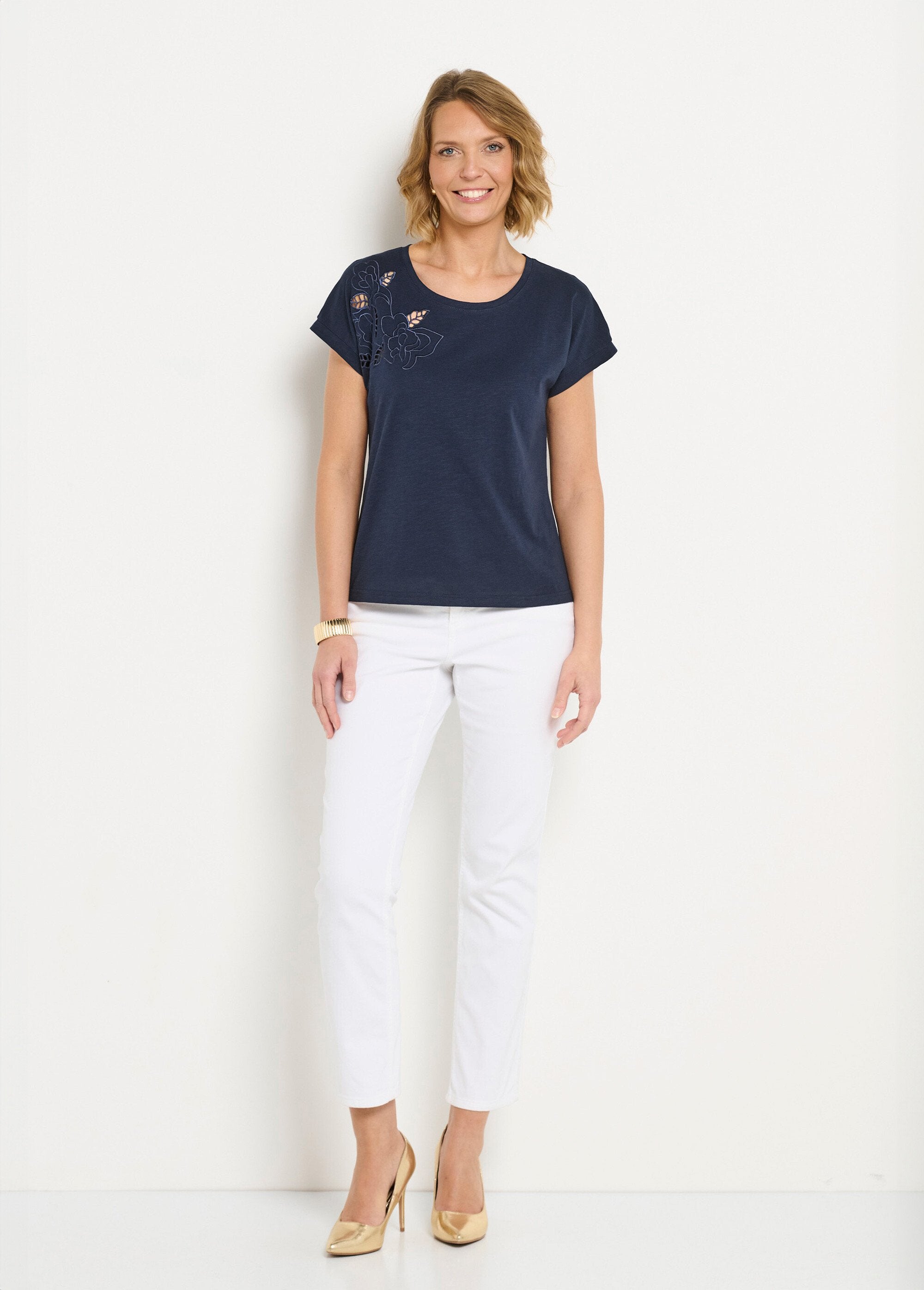 T-shirt_a_manica_corta_ricamata_a_tinta_unita_Marine_SF1_slim