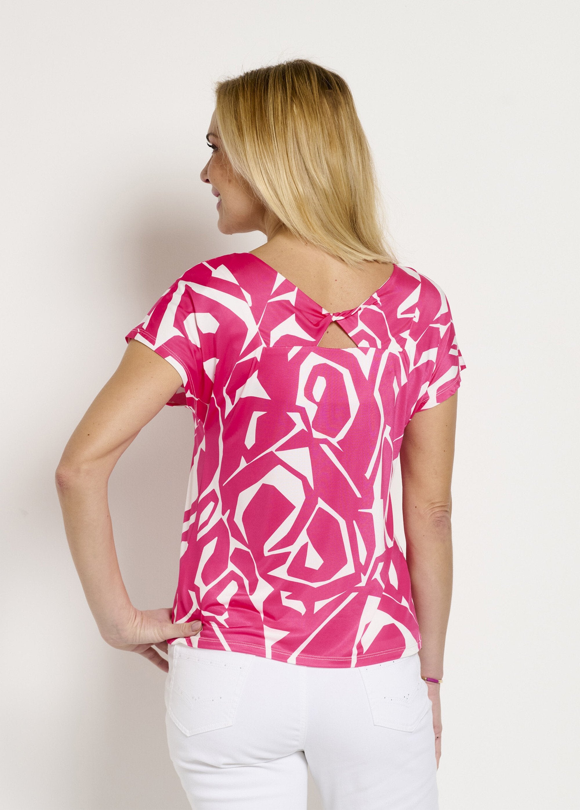 T-shirt_grafica_con_scollo_a_V_Fuchsia_et_blanc_DO1_slim