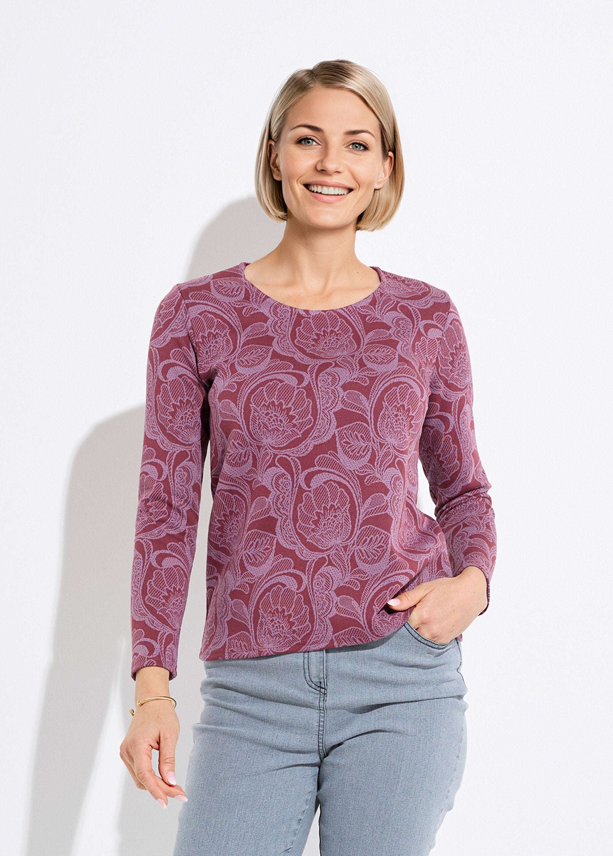 T-shirt_con_scollo_rotondo_in_jacquard_floreale_Bordeaux_et_rose_FA1_slim