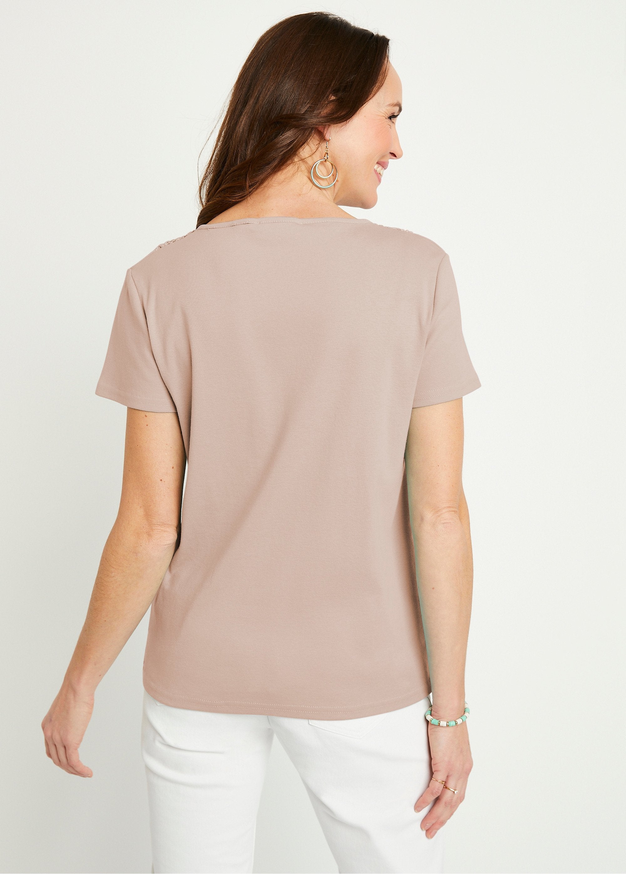 T-shirt_in_cotone_macramè_tinta_unita,_maniche_corte_Beige_DO1_slim