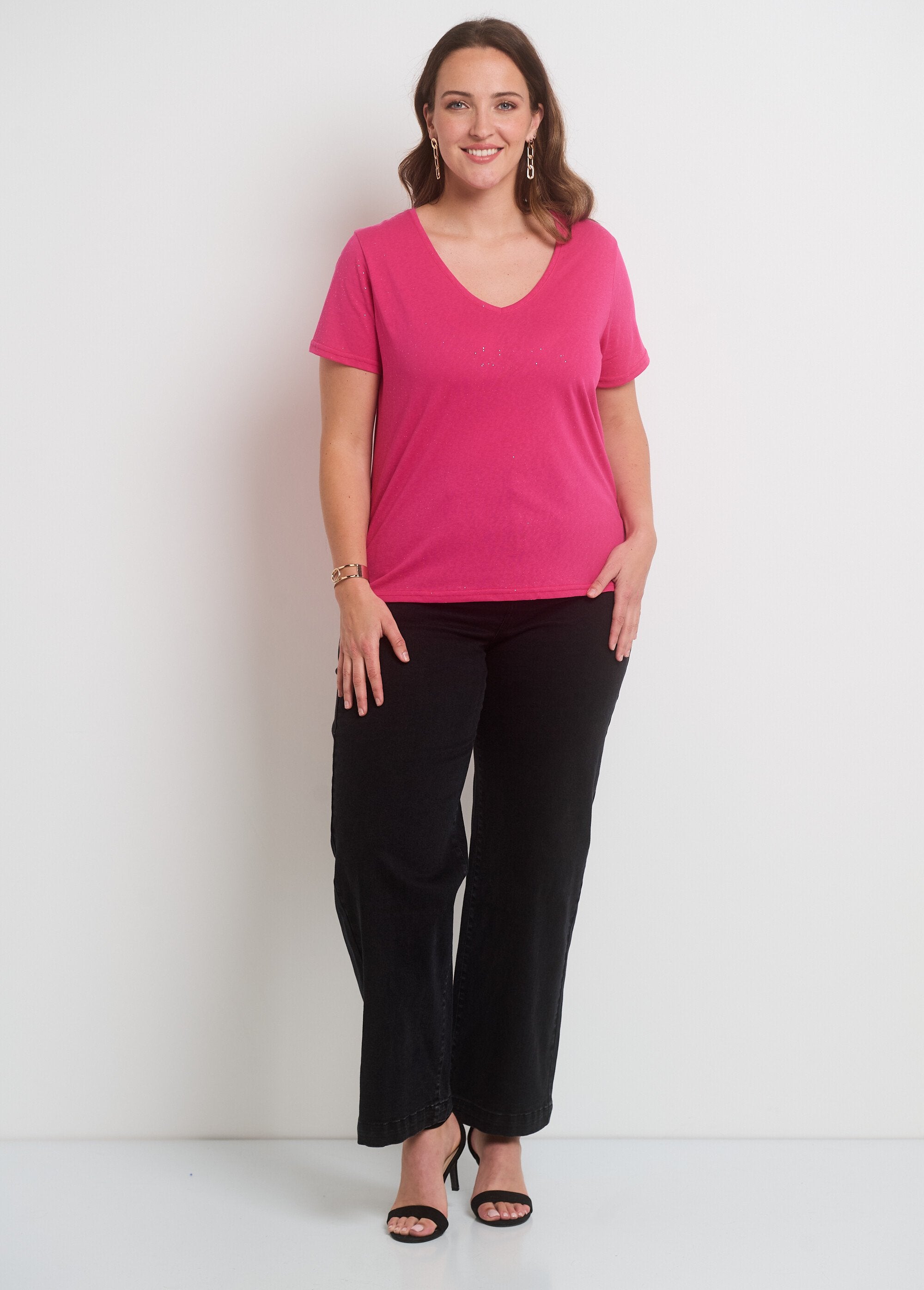 T-shirt_maille_pailletée_manches_courtes_Fuchsia_SF1_curvy