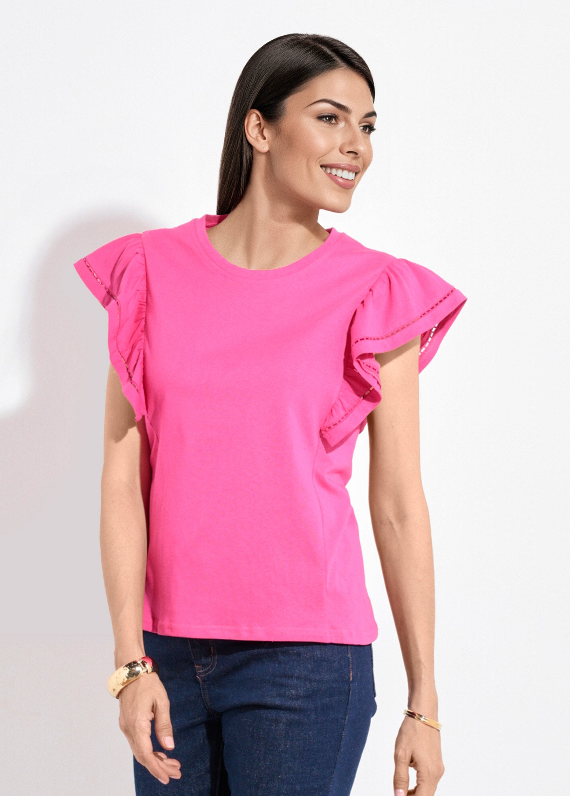 T-shirt_traforata_a_maniche_corte_con_ruches_Fuchsia_FA1_slim