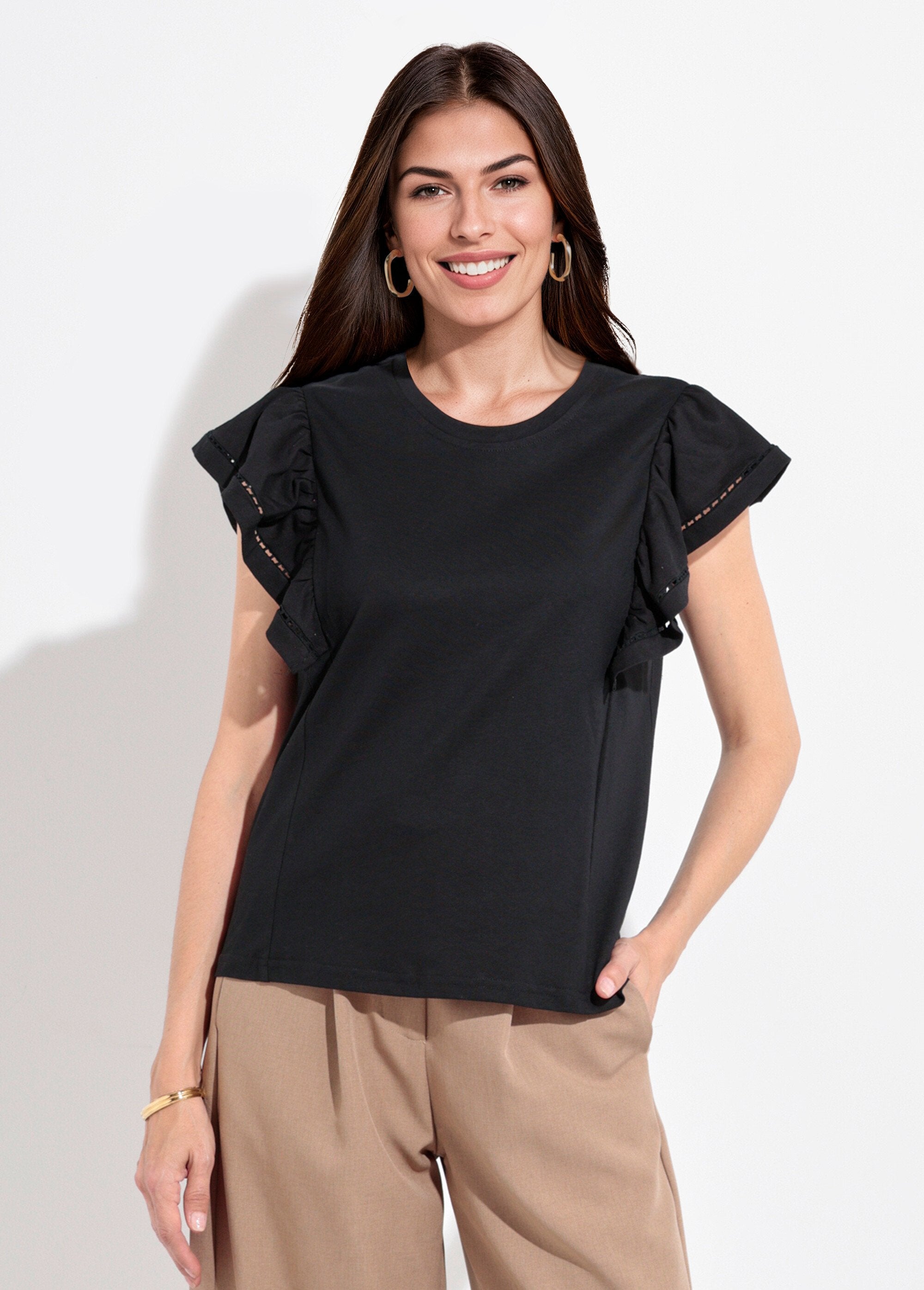 T-shirt_traforata_a_maniche_corte_con_ruches_Noir_FA1_slim