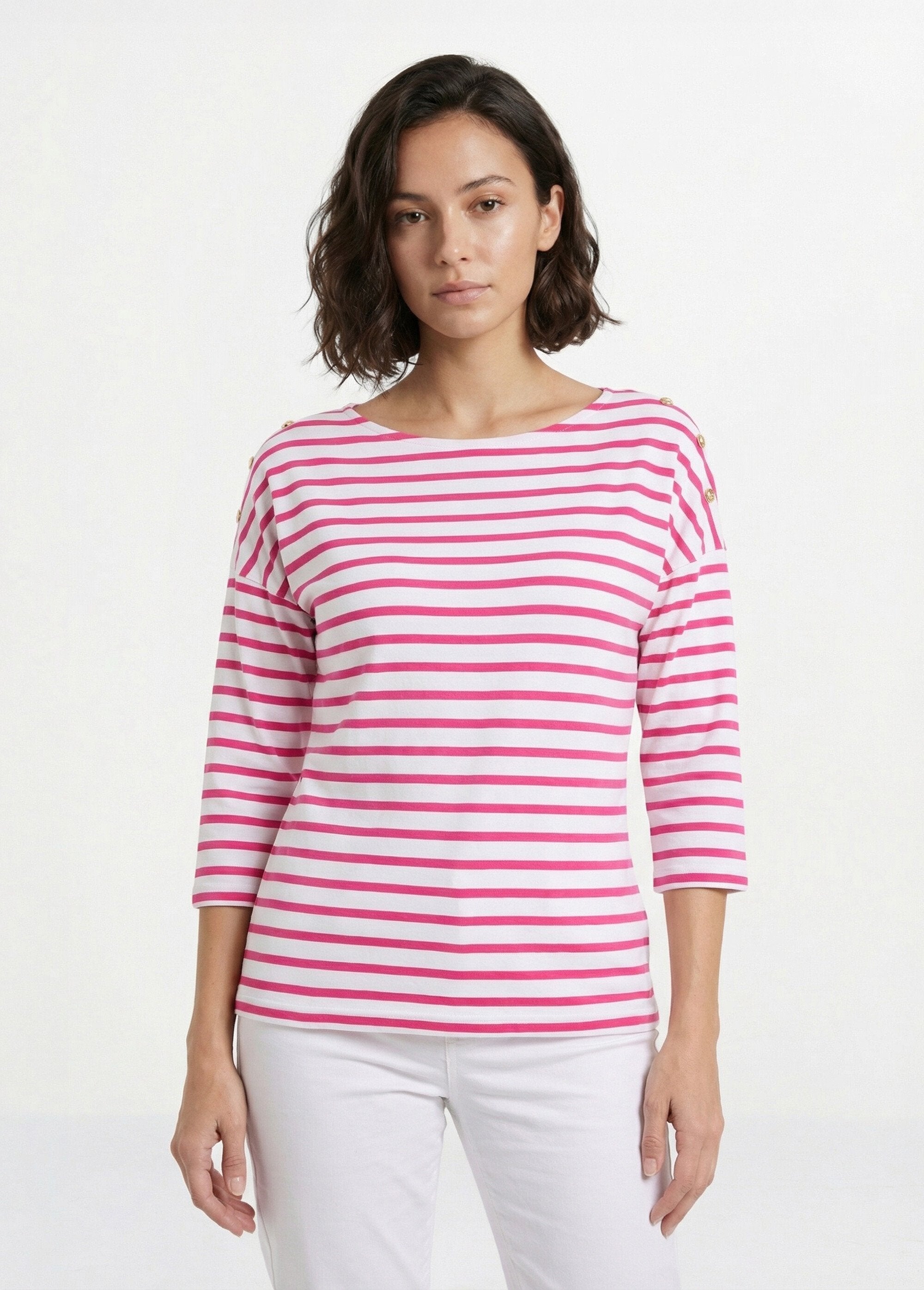 Maglietta_da_marinaio_a_maniche_corte_a_righe_Blanc_et_fuchsia_FA1_slim