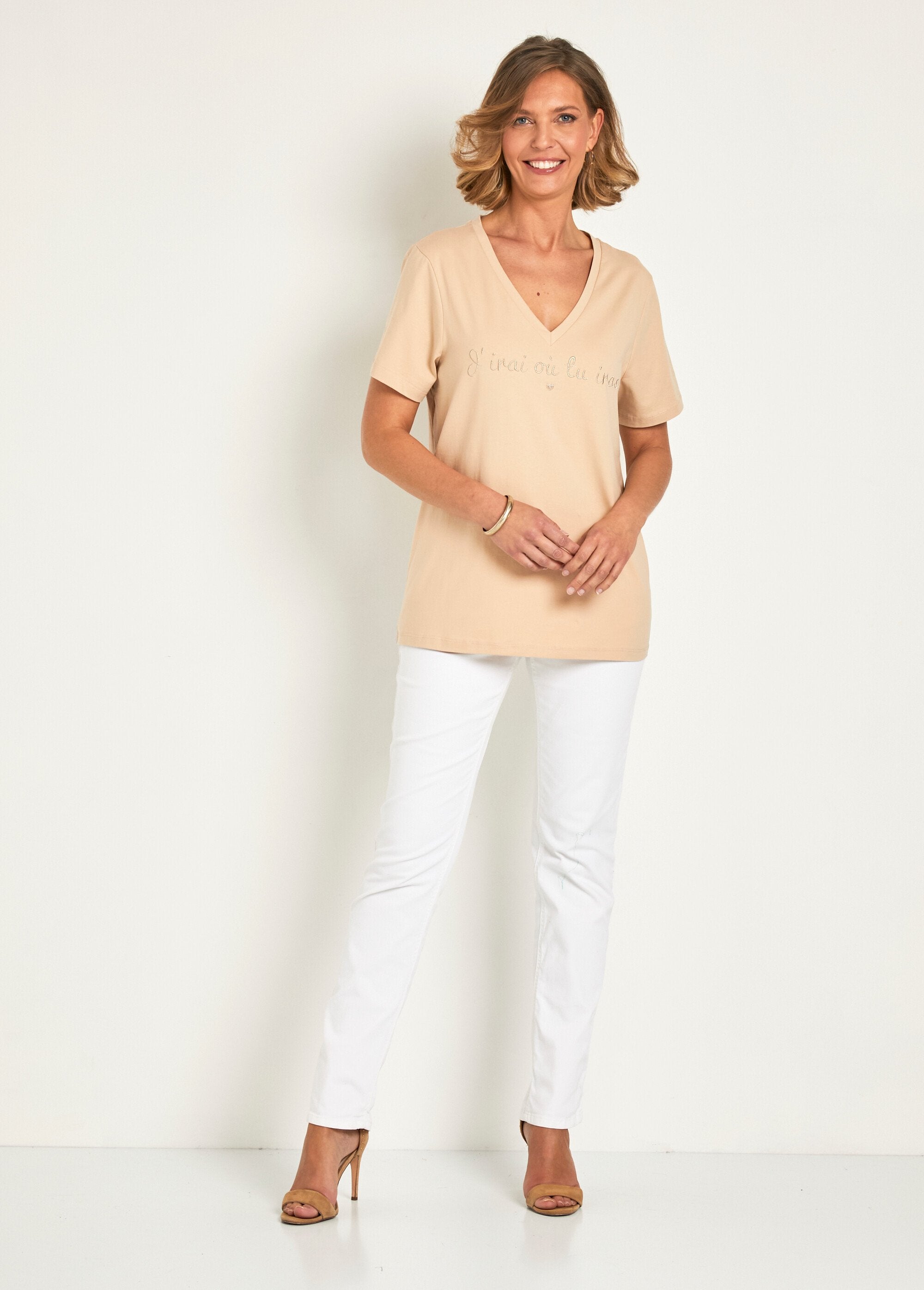 T-shirt_a_maniche_corte_con_messaggio_ricamato_Beige_SF1_slim