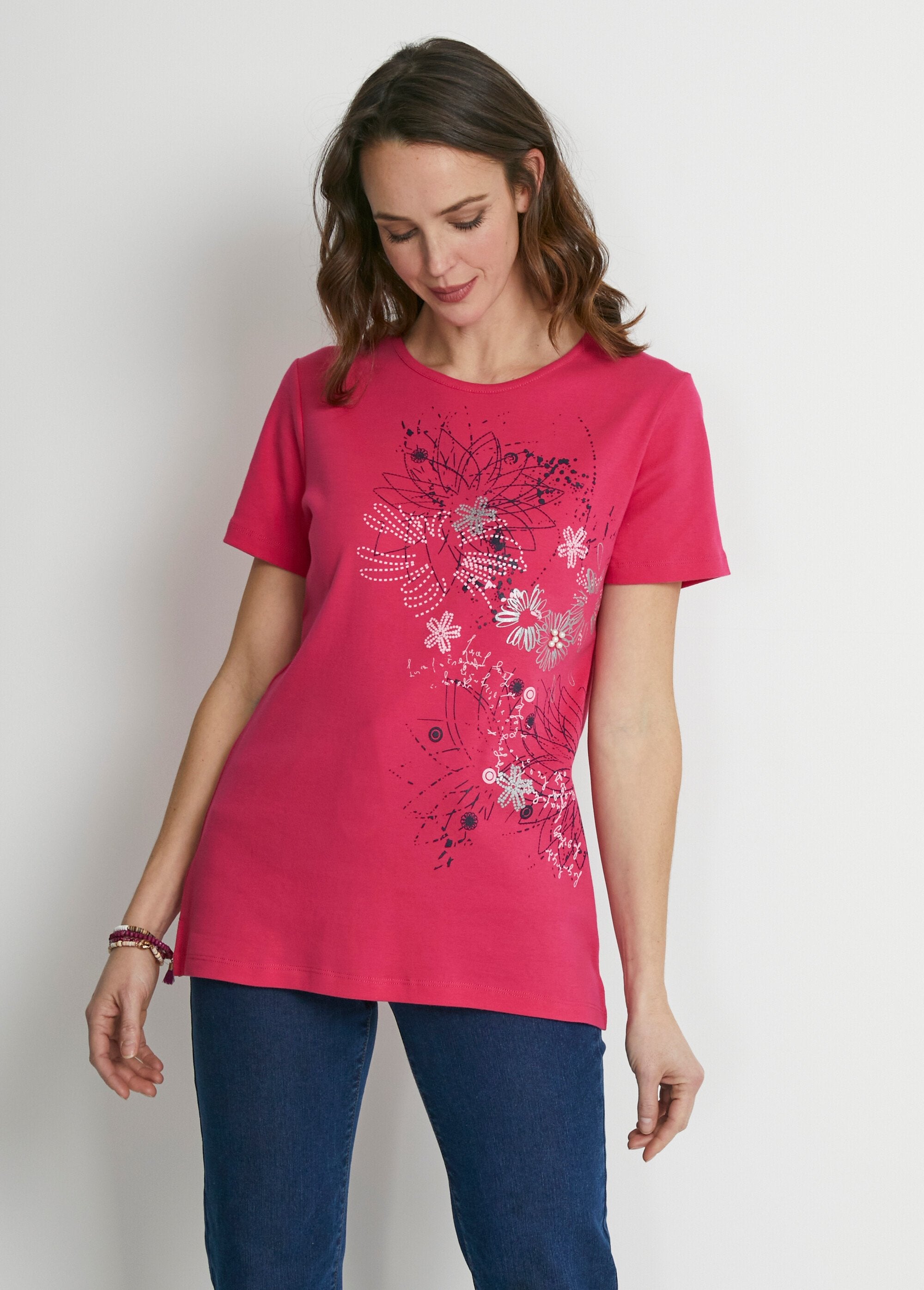 T-shirt_lunga_a_fiori_con_spacchi_laterali_Fucsia_FA1_slim