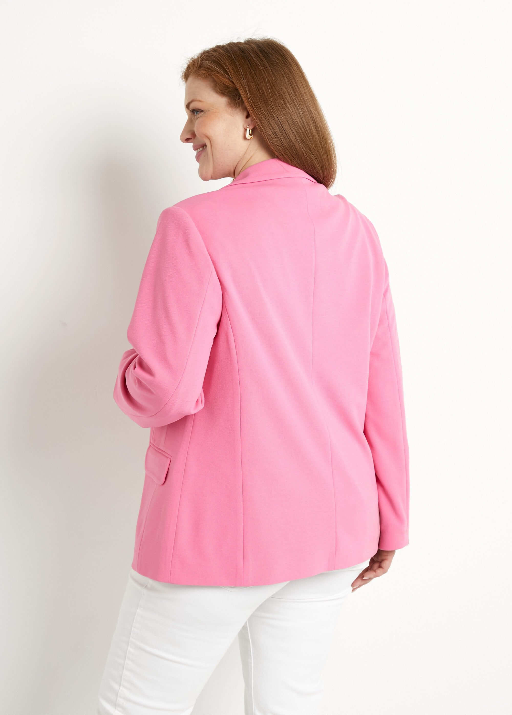 Veste_blazer_coupe_droite_maille_unie_Rose_DO1_curvy