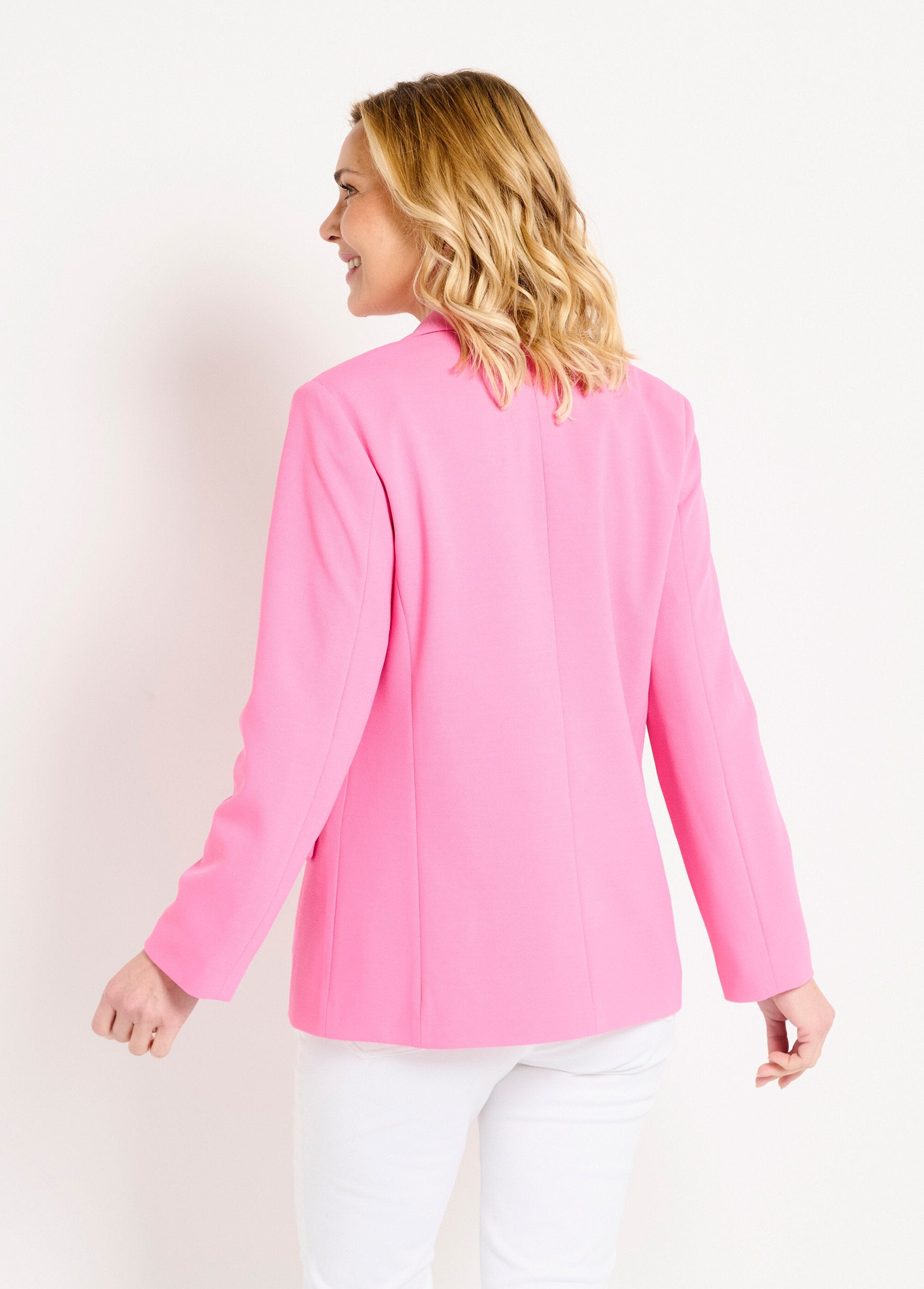 Veste_blazer_coupe_droite_maille_unie_Rose_DO1_slim