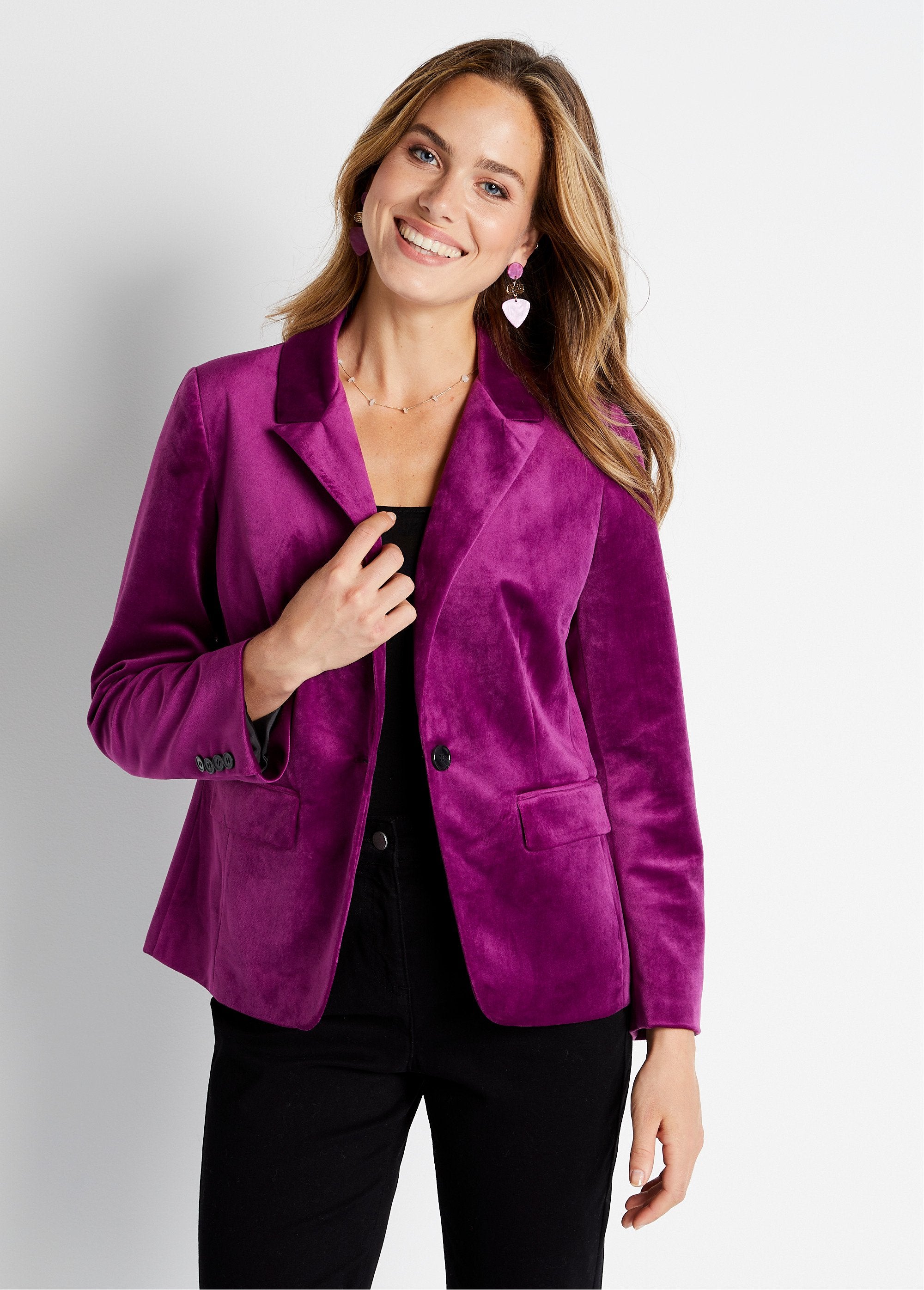 Giacca_blazer_dritta_in_velluto_tinta_unita_con_collo_sartoriale_Viola_FA1_slim