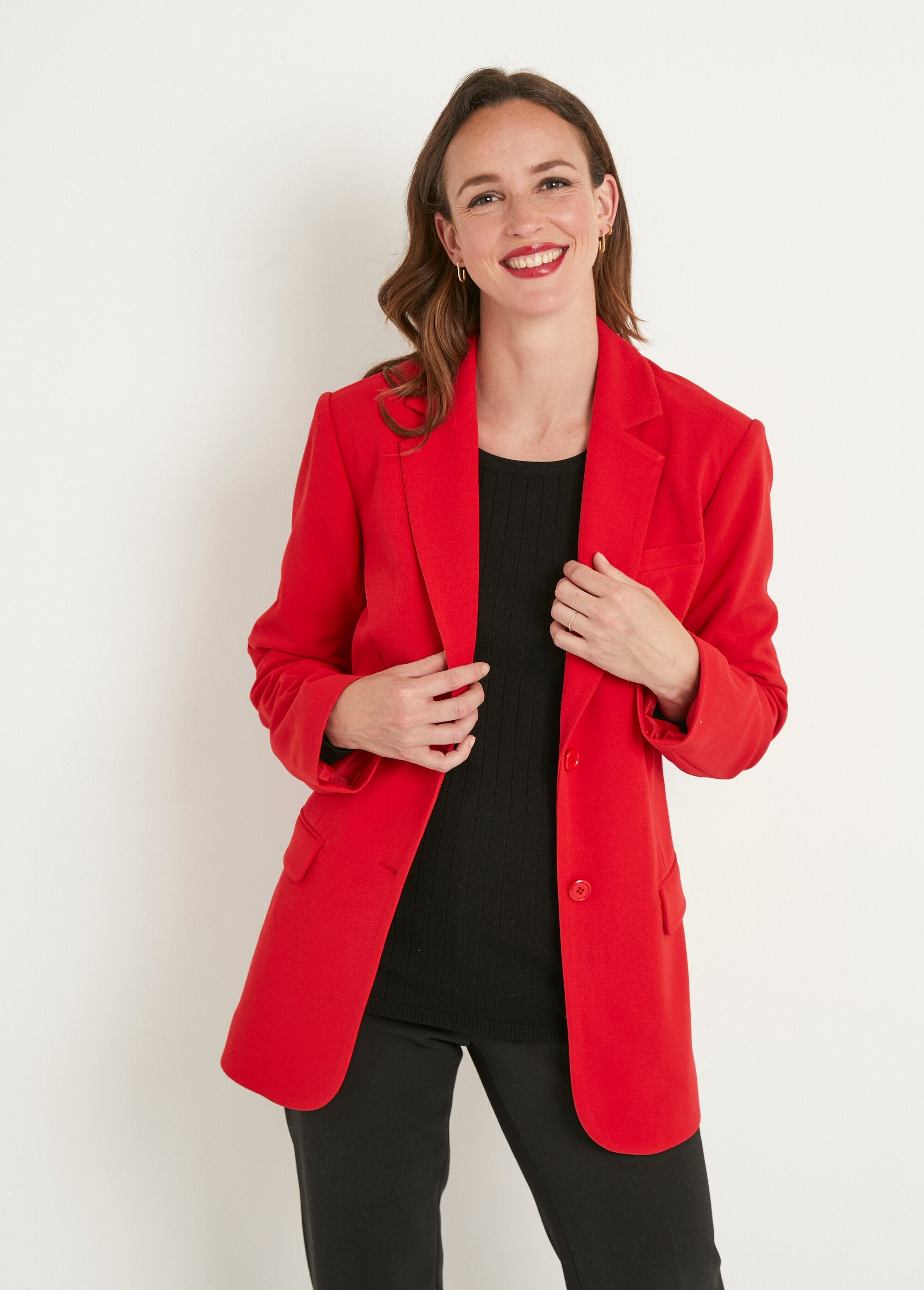 Giacca_blazer_liscia_dal_taglio_dritto_con_collo_sartoriale_Rouge_FA1_slim