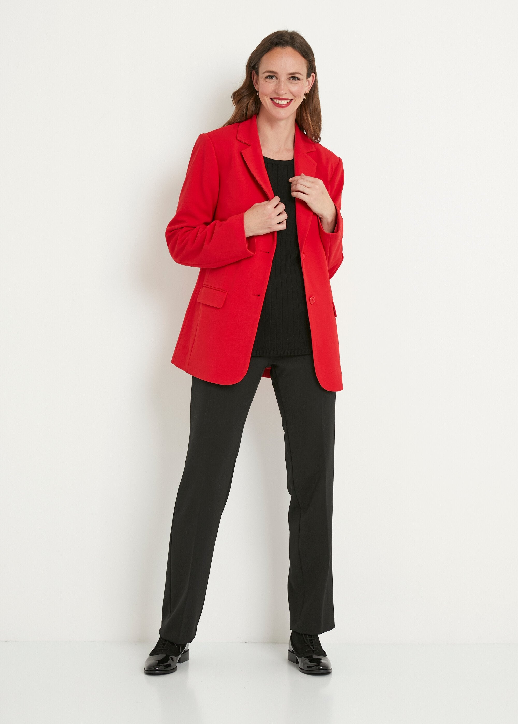 Giacca_blazer_liscia_dal_taglio_dritto_con_collo_sartoriale_Rouge_SF1_slim