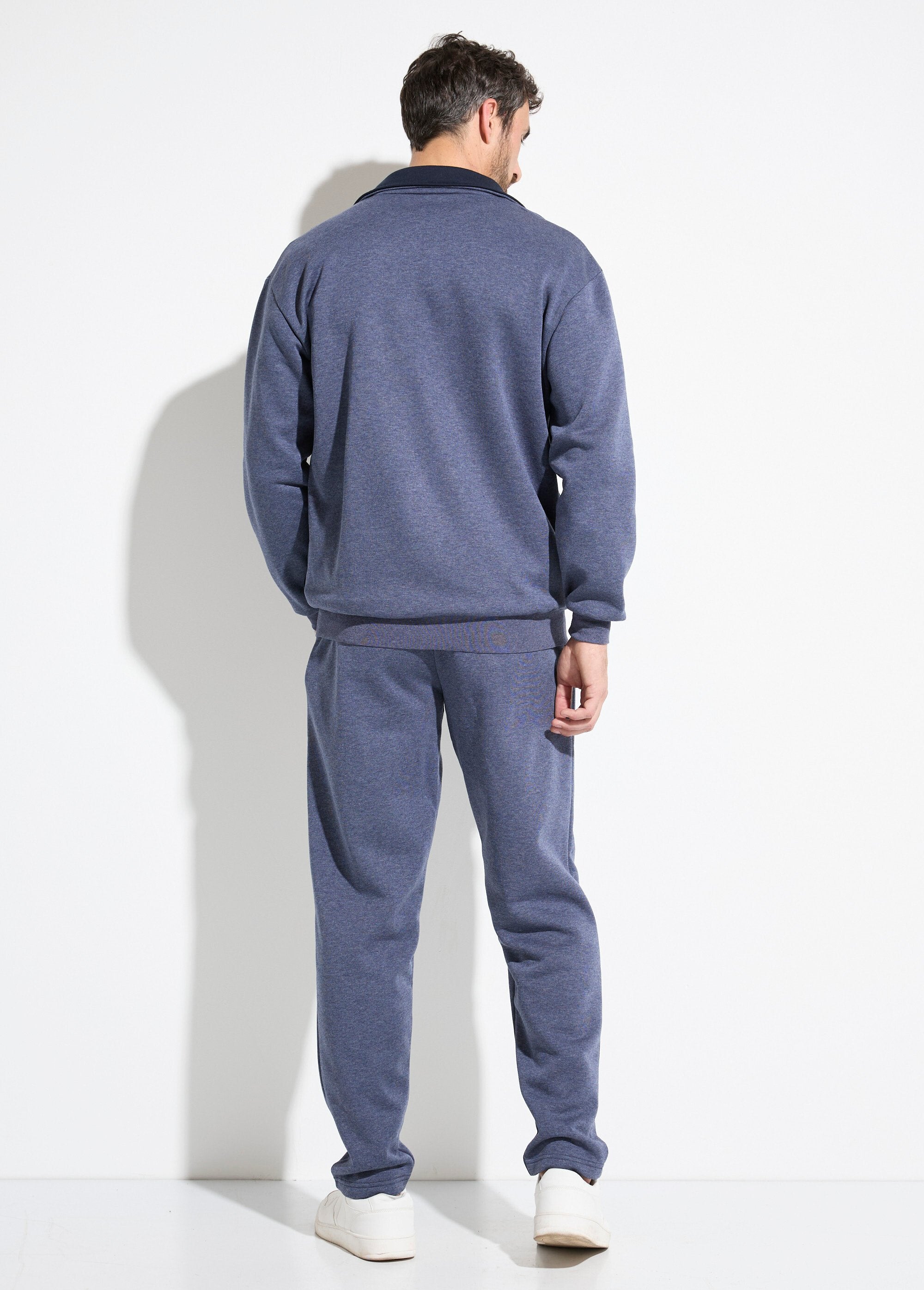 Giacca_lounge_con_zip_in_pile_di_cotone_bicolore_Bleu_grise_et_marine_DO1_slim