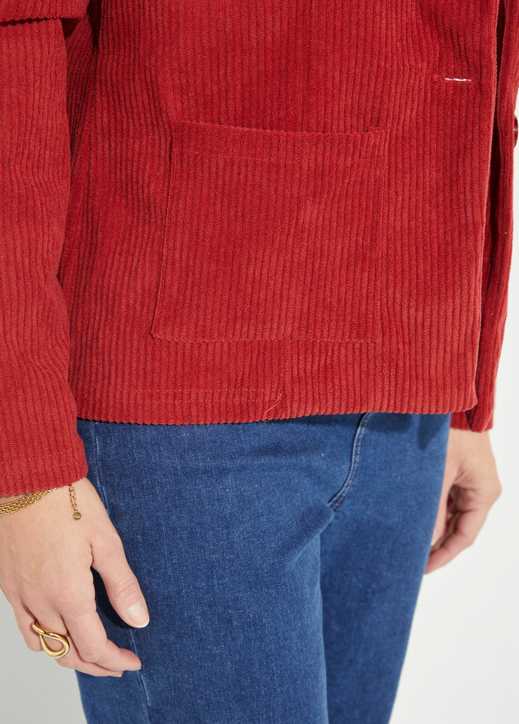 Veste_velours_grosses_cotes,_col_tailleur_Brique_DE2_slim